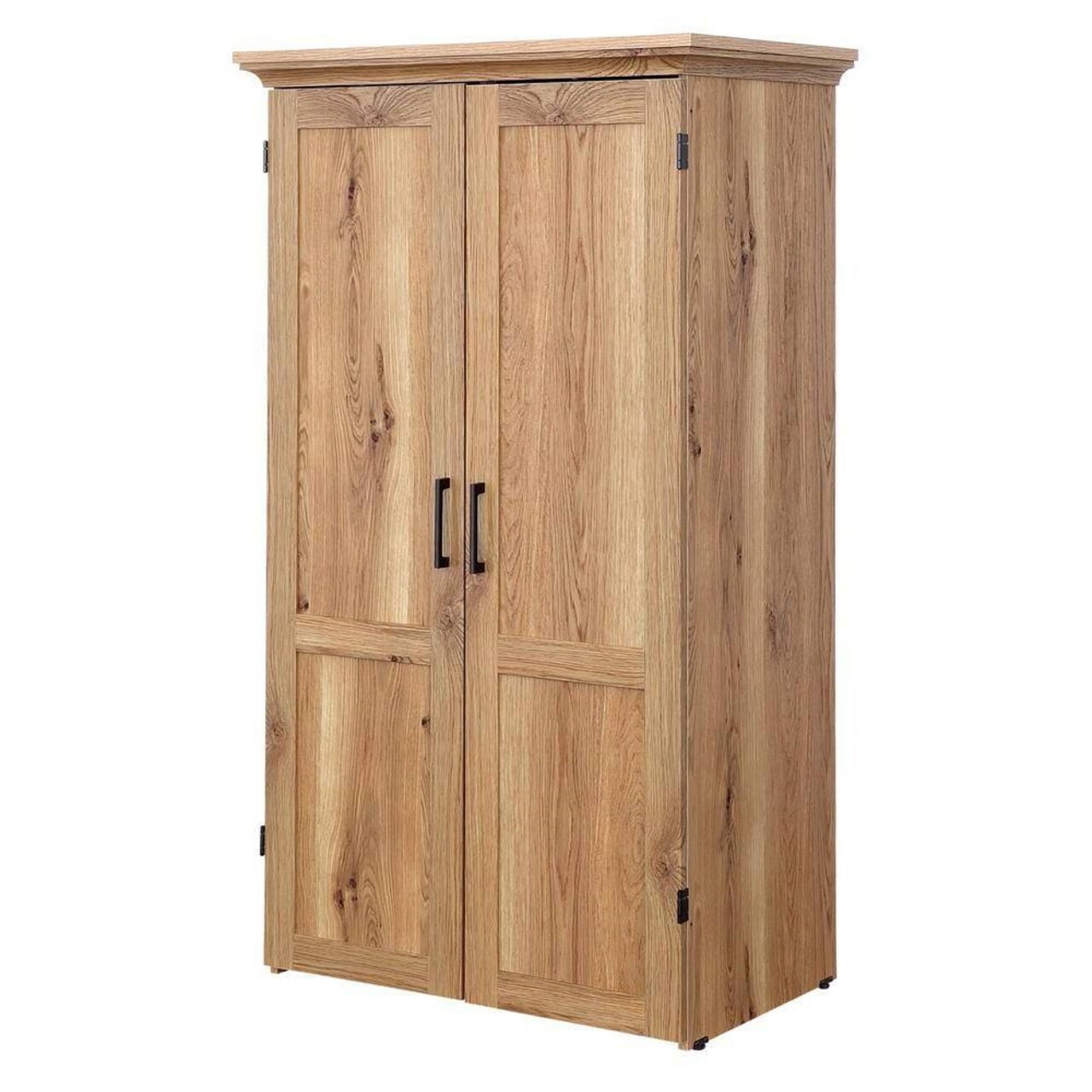 Space-Saving Armoire with Drop Leaf Desk and Adjustable Shelves for Home Office or Crafting